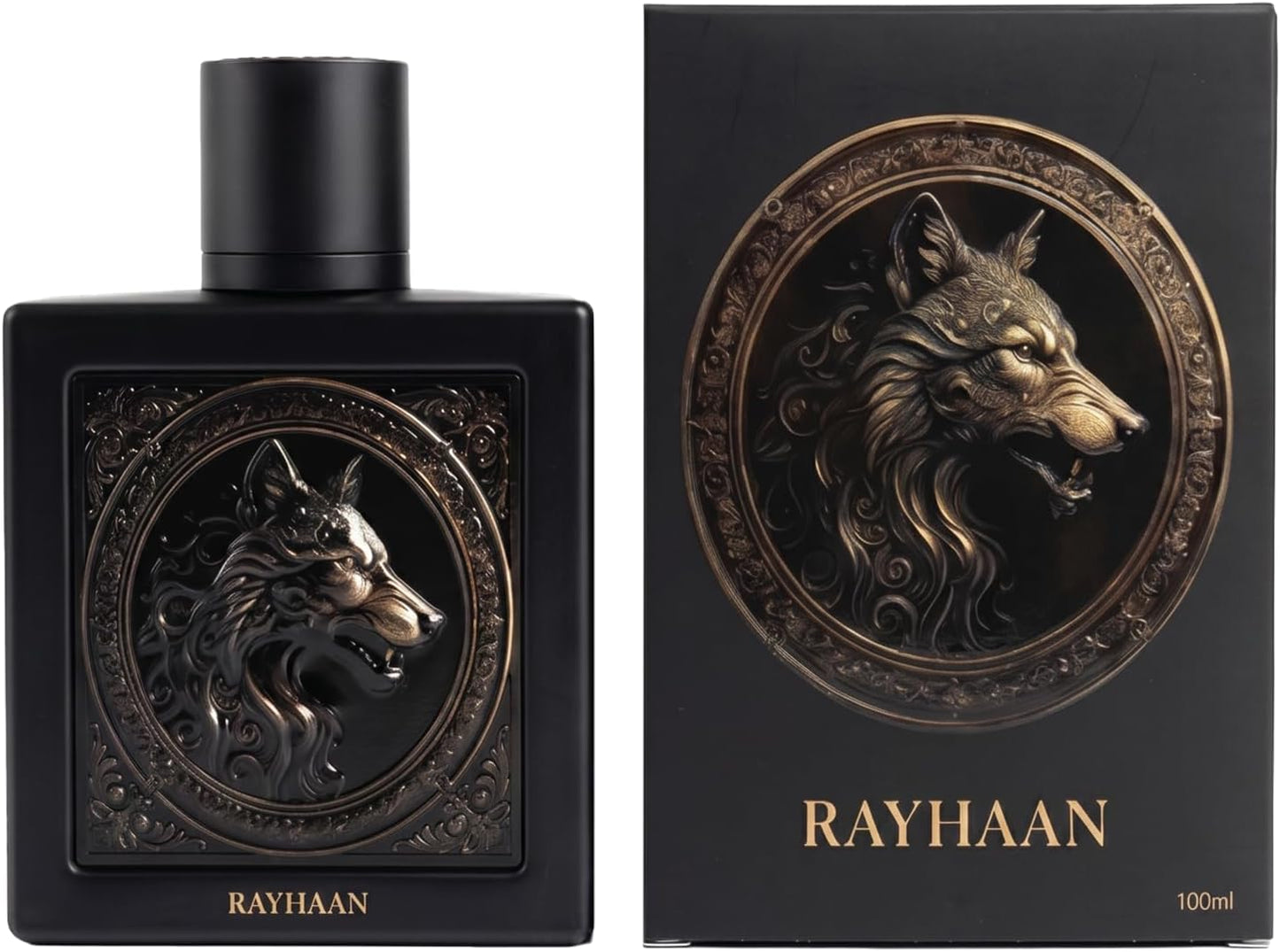 Rayhaan Wolf – Spicy, Gourmand, Amber, Woody – Eau de Parfum Spray Long-Lasting Fragrance for Men, 3.4 Ounce / 100 ml